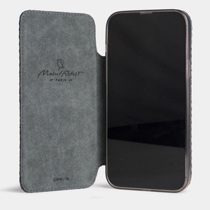 Чехол для iPhone 14 Pro Max из кожи питона, синего цвета