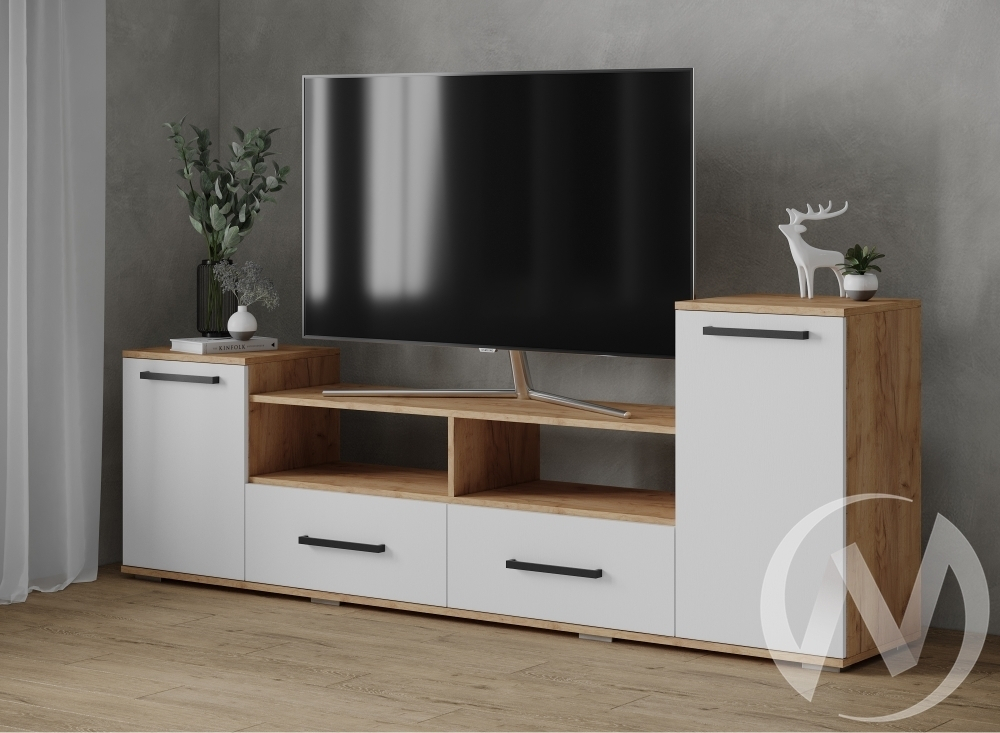 Тумба ТВ Парус-2 (дуб крафт золотой/белый)