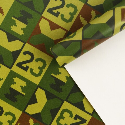 Бумага упаковочная глянцевая «Милитари 23» 70 × 100 см
