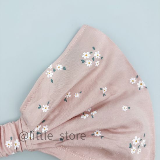 Косынка хлопковая, Ромашки на дымчатой розе