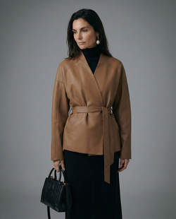 Кожаная куртка SENARI (beige)