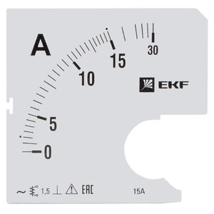 Шкала сменная для амперметра А961  EKF  96х96  1500/5А-1.5  s-a961-1500