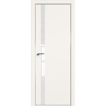 Межкомнатная дверь экошпон Profil Doors 6E дарквайт стекло лак классик алюминиевая матовая кромка с 4-х сторон