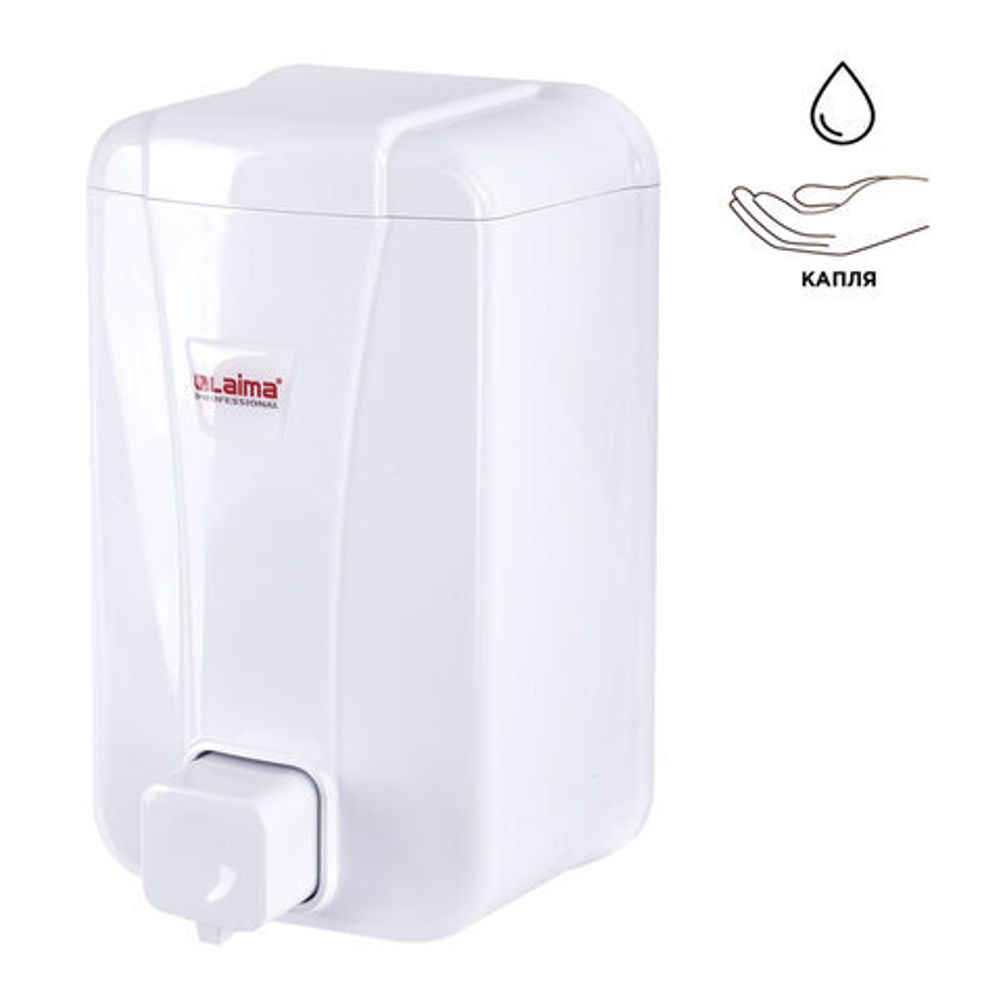 Диспенсер для жидкого мыла LAIMA PROFESSIONAL LSA, НАЛИВНОЙ, 1 л, белый, ABS-пластик, 607995, 3430-0