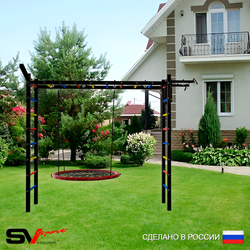 Уличная шведская стенка Sv Sport рукоход У5211 (Турник/Гнездо 80см/Кронш бокс)