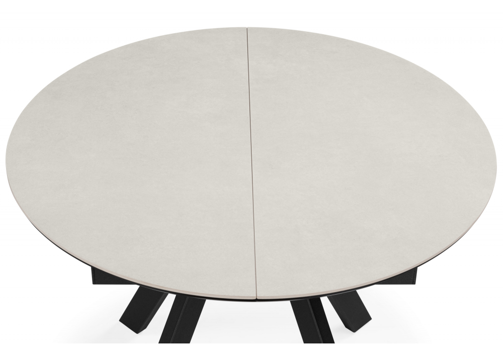 Керамический стол Woodville Трейси 90 carmen light gray, черный