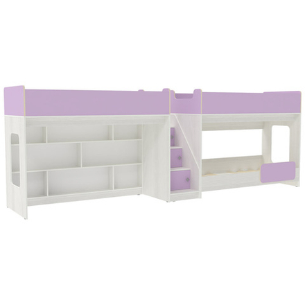 Трехъярусная кровать КарИВи Л-43.4.2 Белое Дерево Ирис