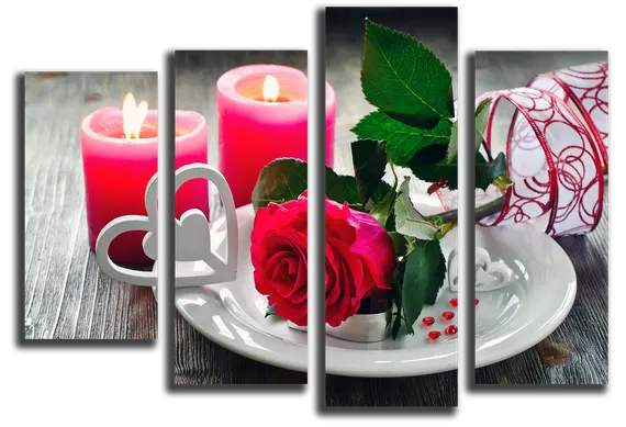 Модульная картина "Свеча любви"