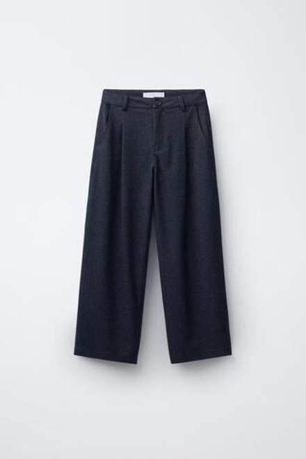 ZARA БРЮКИ-САФАРИ ИЗ МЕЛАНЖЕВОЙ ТКАНИ, СИНИЙ/ЧЕРНЫЙ