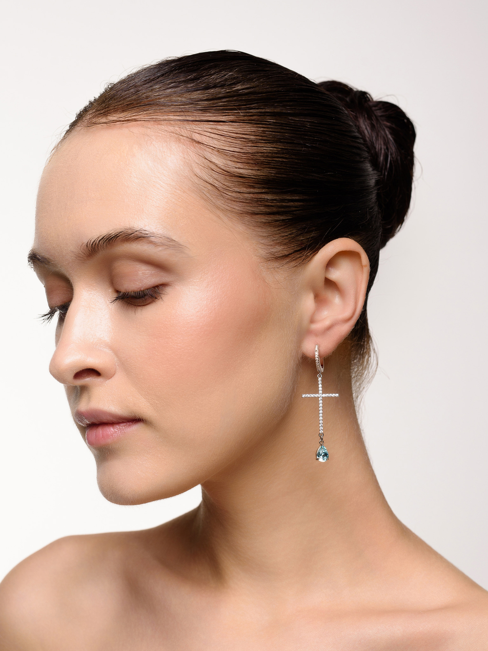 Серьги "Cross Aque drops"