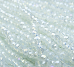 БМ002ДС46 Хрустальные бусины "рондель", белый (имитирующий опал) AB, 4х6 мм, кол-во: 58-60 шт.