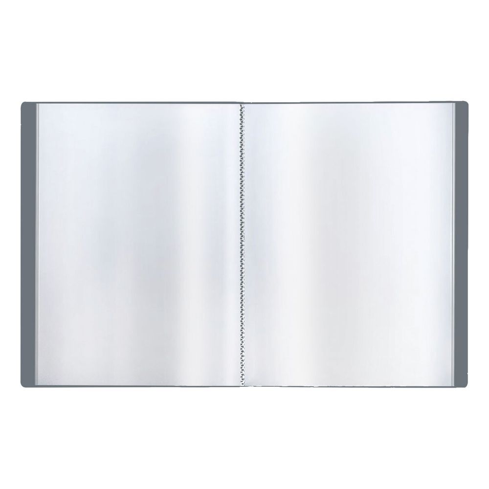 Папка с 10 вкладышами, Стамм пластик, 500мкм, корешок 9мм, серая