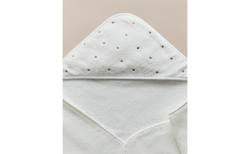 Zara Home Детское полотенце с капюшоном из хлопка, z amana biel, 80x80 см · 5650/423