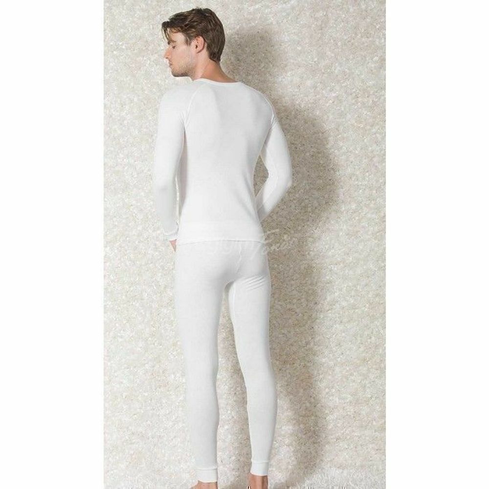 Мужской лонгслив с v-образным вырезом термо Doreanse кремовый 2980