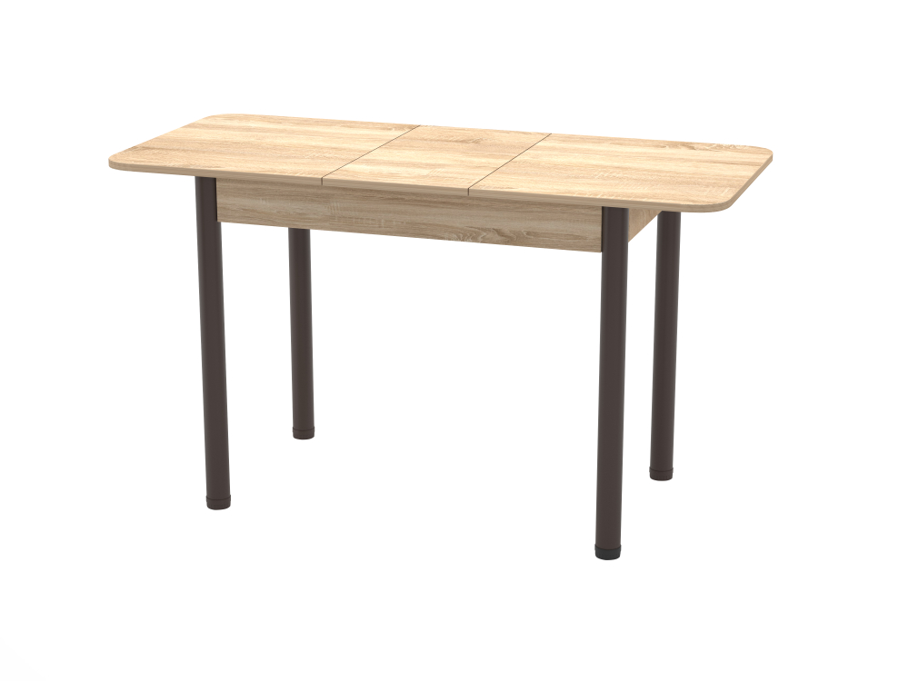 Стол Беседа раздвижной В1, ЛДСП (980*580*300) Дуб Вотан, КРОМКА: дуб вотан / черный/ЛДСП Бодега тем