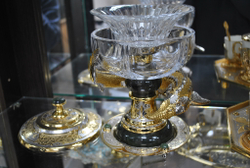 Икорница с ледовницей "Осетр с нефритом (Златоустовская гравюра)