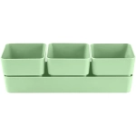 Кашпо для цветов пластиковое 0,45л 29,2*9,6см «Фиори» Трио мята