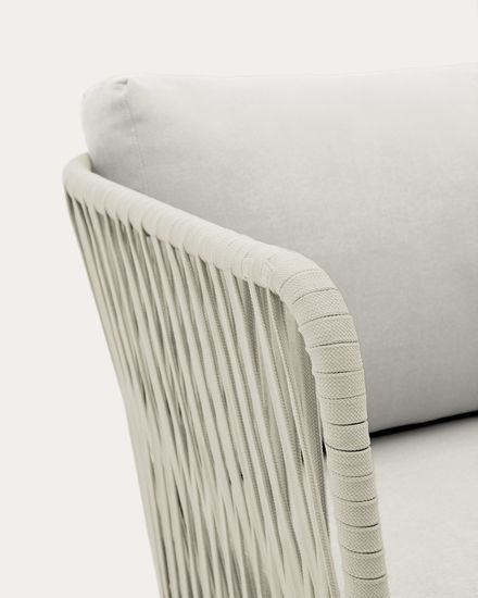 Уличный 3-местный диван Saconca из шнура и серой оцинкованной стали 189 см La Forma Испания