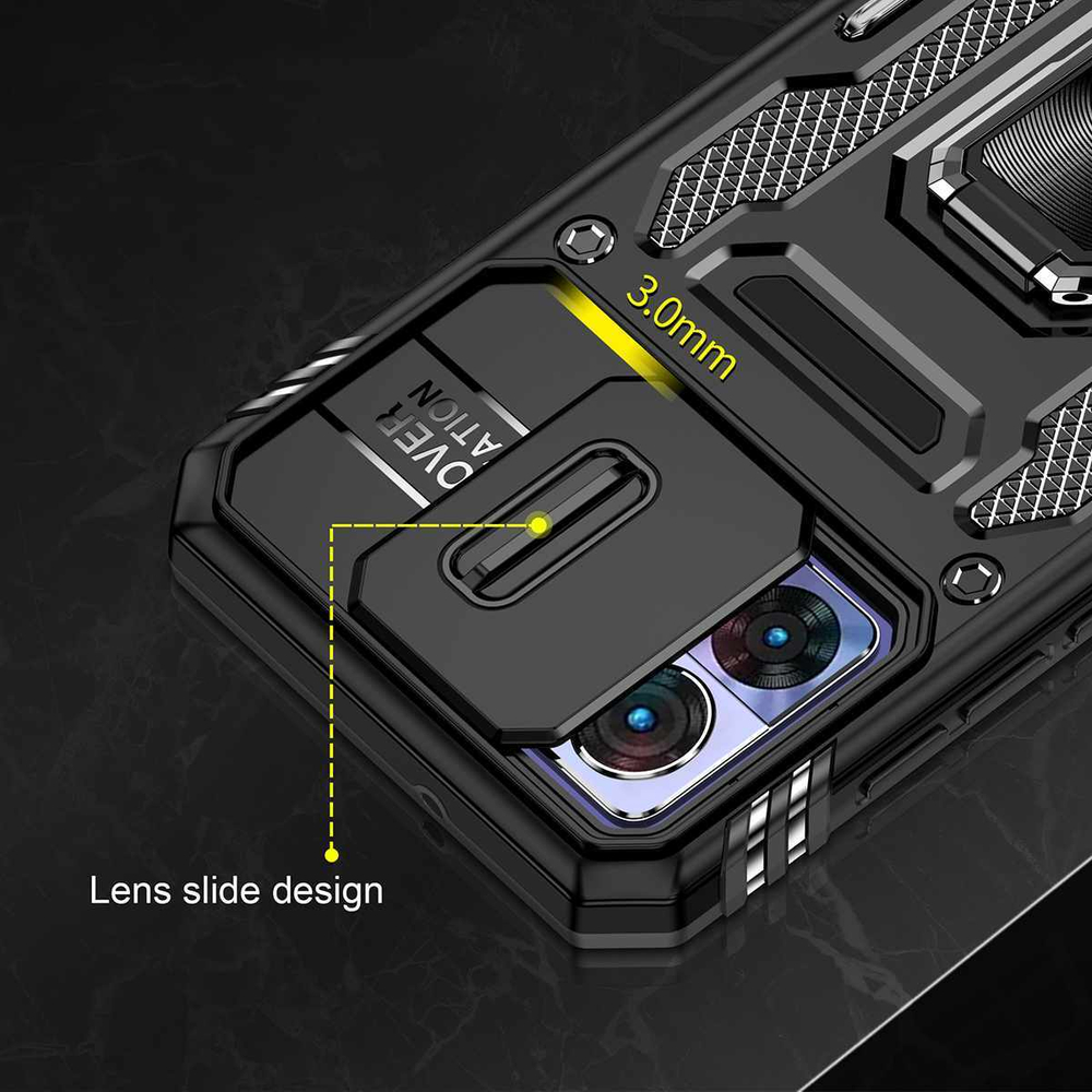 Чехол Safe Case с кольцом и защитой камеры для Moto Edge 30 Neo