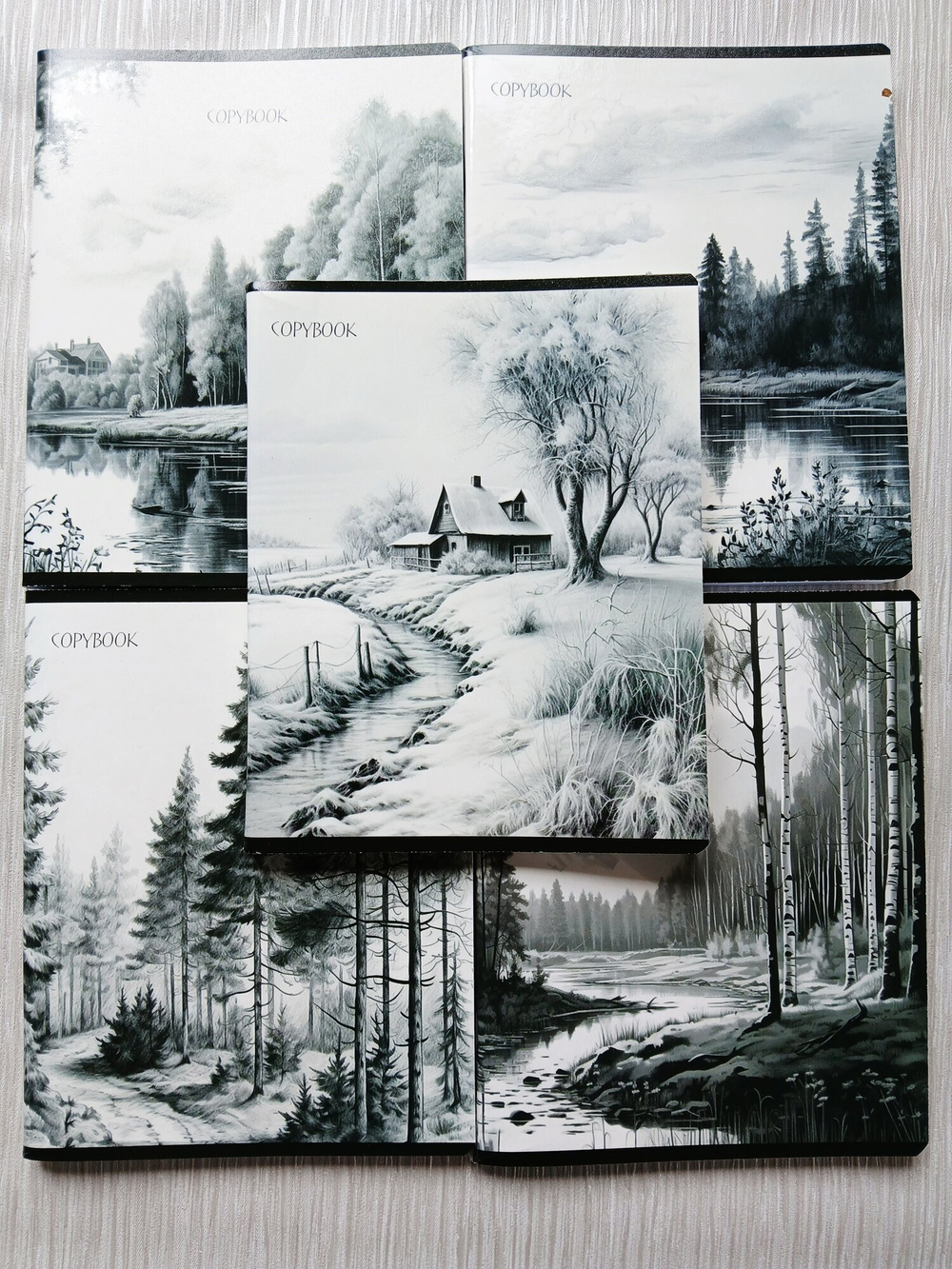 Тетрадь 96 листов А5+. "Просторы Родины", общая, в клетку. Формат А5+ (163*203 мм). Арт.120028. С полями. Комплект 5 шт.