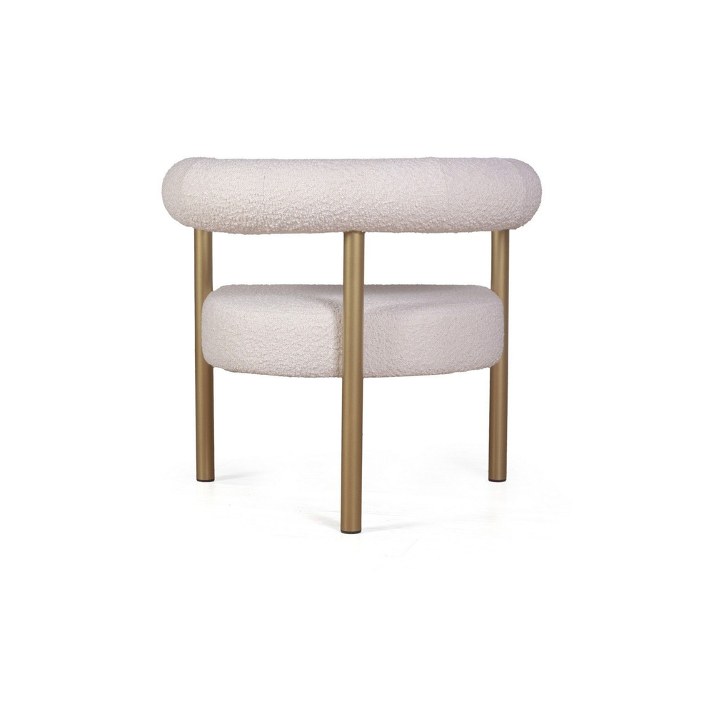 Кресло Biggi, букле Turin ivory / опоры золото