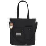 Сумка-шоппер HEIKKI, канвас, карман для бутылки, 35х35 см, черный, Код 1С, 272442