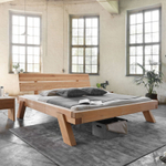 Кровать двуспальная 180х200 из массива дикого дуба на ножках в стиле лофт