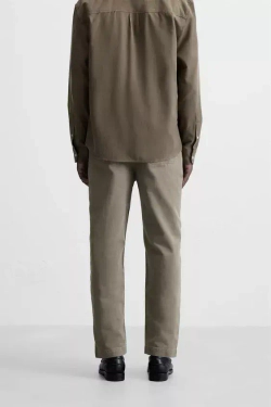 ZARA БРЮКИ REGULAR FIT СО СКЛАДКАМИ, КОРИЧНЕВЫЙ