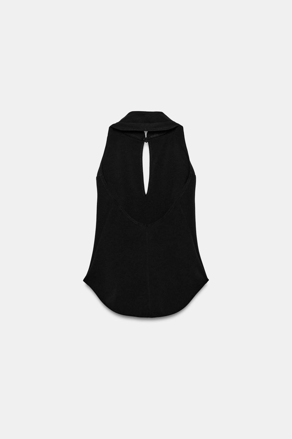 ZARA ТОП С ГОРЛОВИНОЙ ХАЛТЕР И ЗАСТЕЖКОЙ НА ПЕТЛИ, ЧЕРНЫЙ