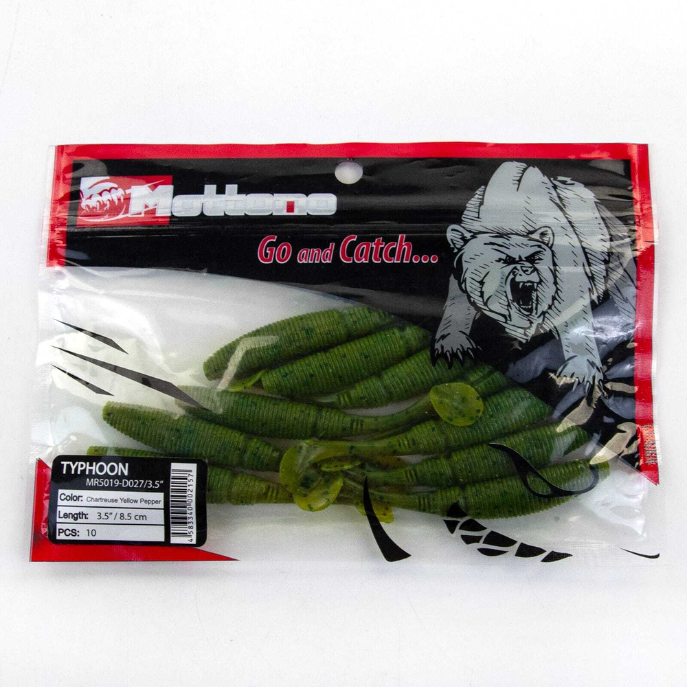 Виброхвост Mottomo Typhoon (85мм, 4гр), 10шт/уп