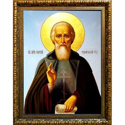 Сергий Радонежский Преподобный. Икона на холсте.