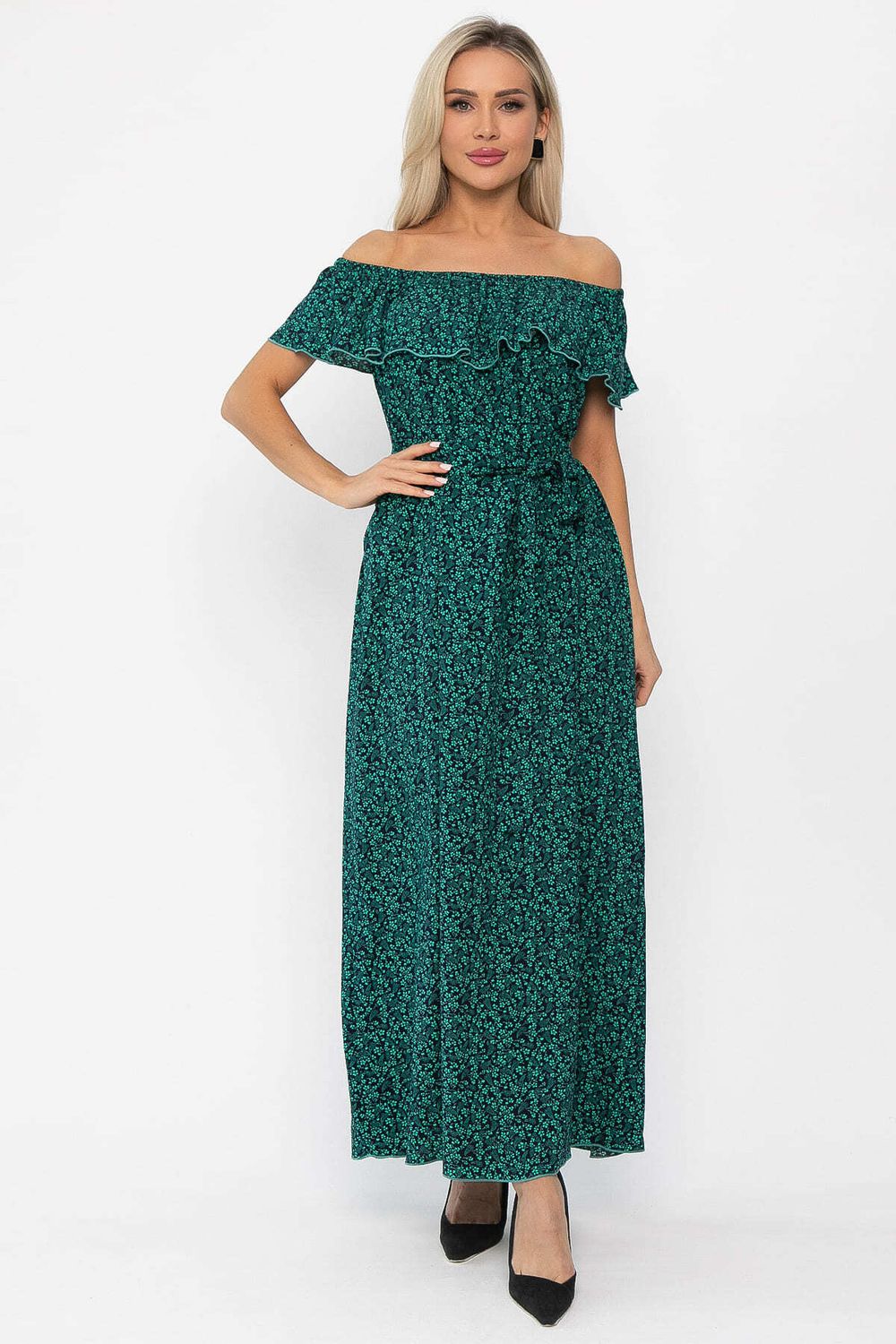 Платье Элинор макси (зеленое) П13759-12М LT Collection
