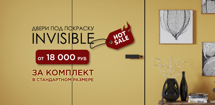 Акция на скрытые двери Invisible