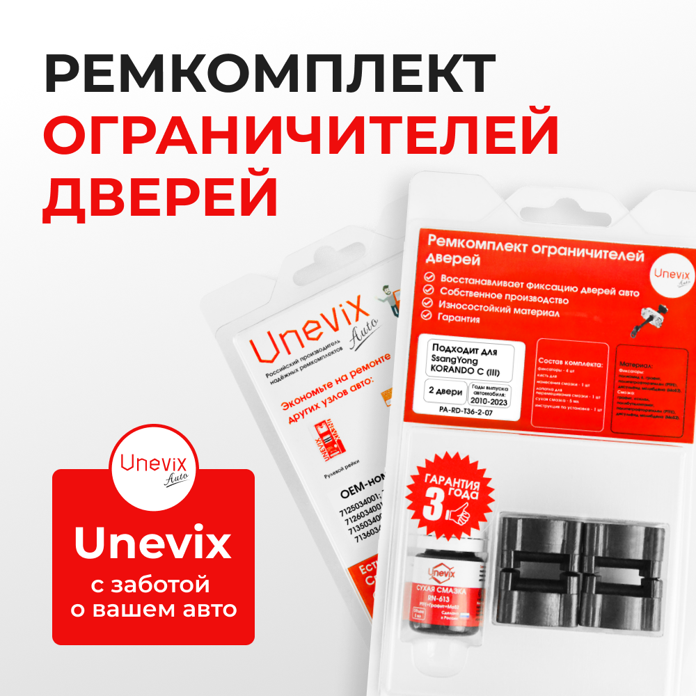 Ремкомплект ограничителей дверей SsangYong KORANDO C (III) CK (2 двери, тип 36) 2010-2023