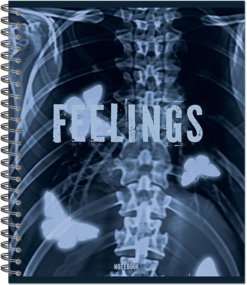 Тетрадь общая 48л, РЕНТГЕН, обложка-мелов.картон+софттач-лак, металлический гребень, клетка