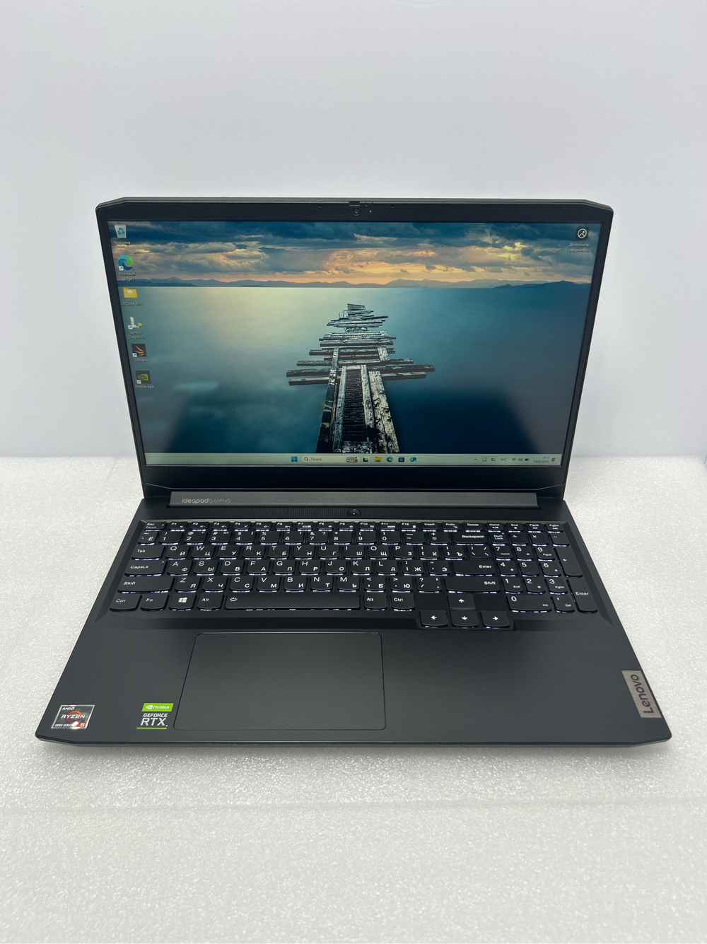 Ноутбук Lenovo IdeaPad Gaming 3 15ACH6 82K200H2RK 15.6"/AMD Ryzen 7 5800H/RAM 16 GB/SSD 512 GB/Nvidia RTX3050 4GB/1920x1080/IPS 120Hz/DOS/Подсветка кл-ры: LED/Черный. Состояние: Уценка/небольшие след. на матрице от клавиатуры/B1