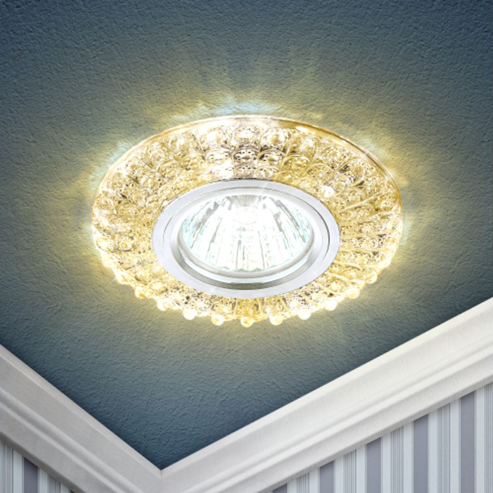 DK LD2 TEA/WH Светильник ЭРА декор c белой светодиодной подсветкой, чай | Встраиваемые LED светильники