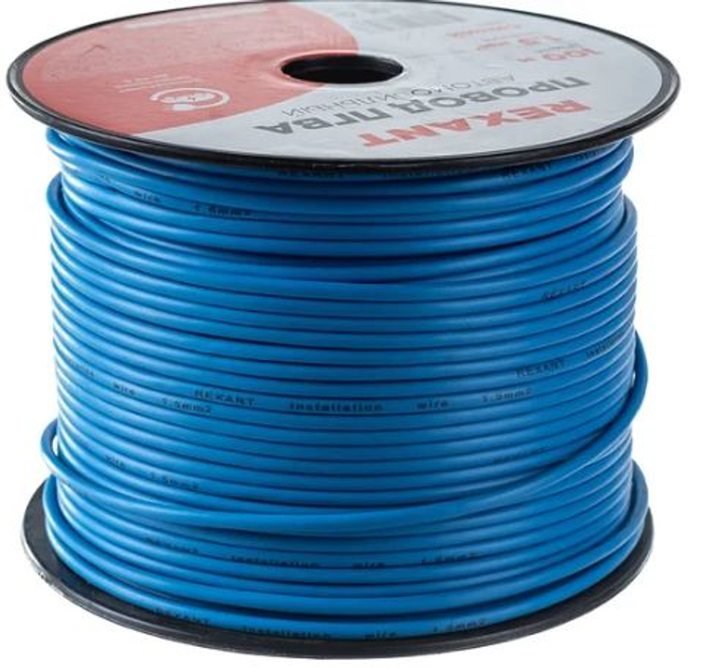 Провод одинарный 1х1,50мм синий , 100м REXANT а016535