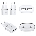 Сетевое зарядное устройство 2 в 1 Hoco C12 для iPhone, 010523 Белый