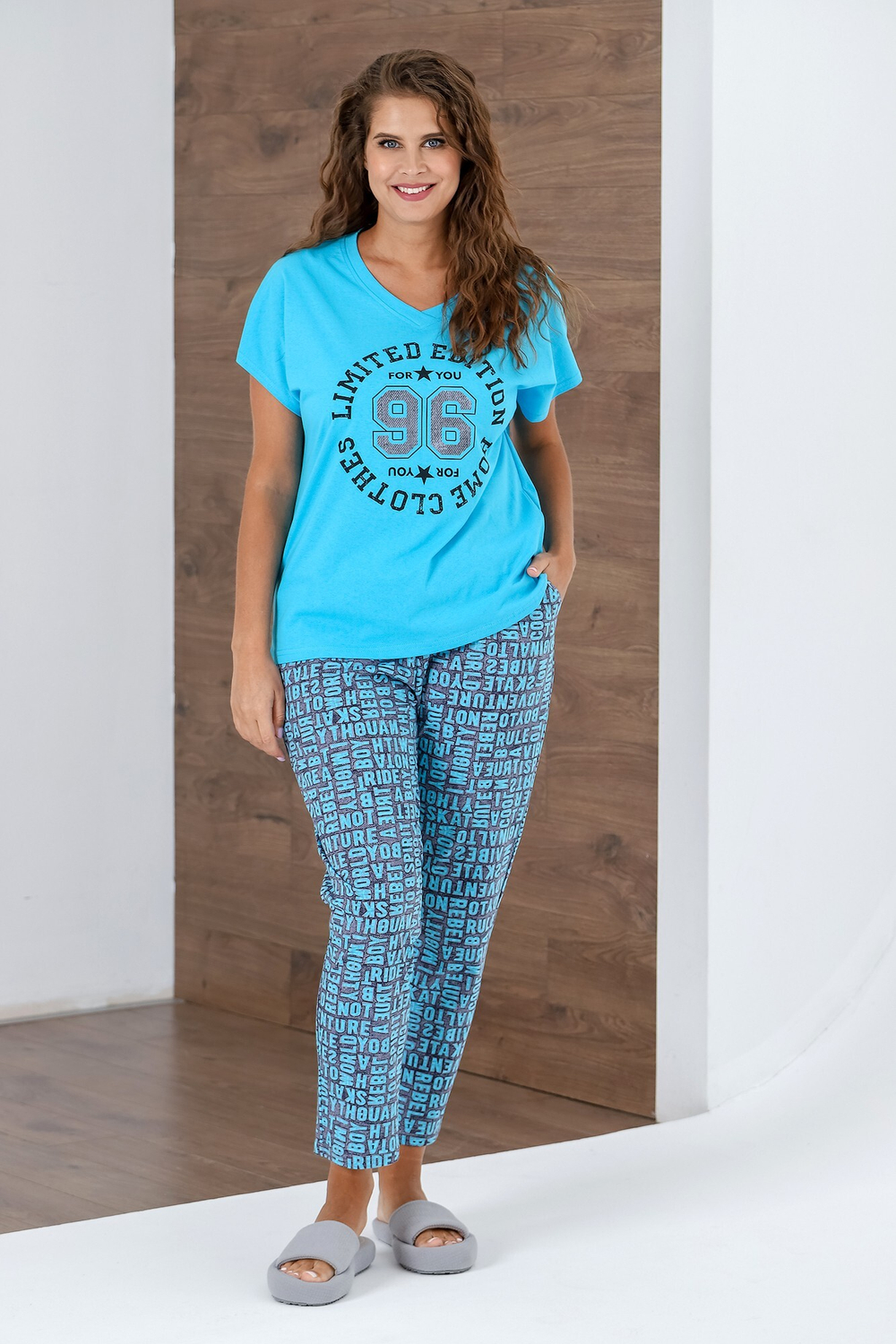 [m]Пижама женская штаны+футболка к/р К-739