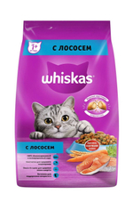 Сухой корм Whiskas для взрослых кошек подушечки с лососем 1,3 кг