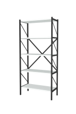 Стеллаж книжный 5 полок 160х66 - белый