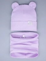 Шапка детская с ушками осенняя и снуд