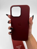 Кожаный чехол Leather Case iPhone 14 Pro Max, Umber Темно-Коричневый