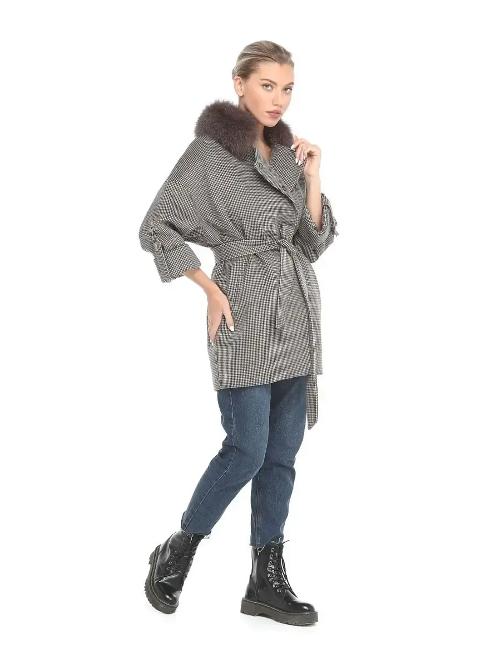 Пальто женское из натуральной кожи