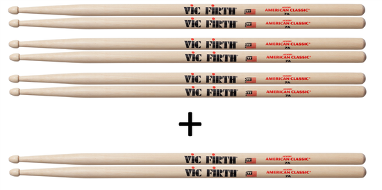Барабанные палочки орех VIC FIRTH 7A 3+1