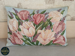 Декоративная гобеленовая наволочка для интерьерной подушки Тюльпаны ЮП 68х47