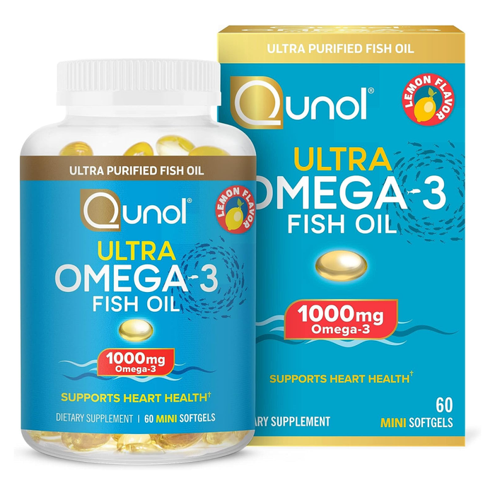 Омега-3 1000 мг, Omega-3 Mini Softgels, Qunol, 60 капсул