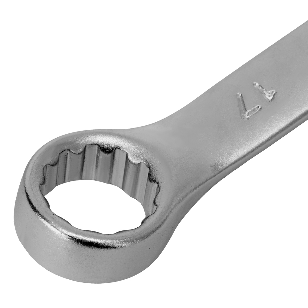 Ключ комбинированный, 17 мм, CrV, матовый хром Stels 15213