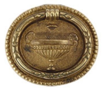 Ручка-кольцо, 'Louis XVI' D37мм, латунь пат., кругл. накл., винт, 12224.03700.03